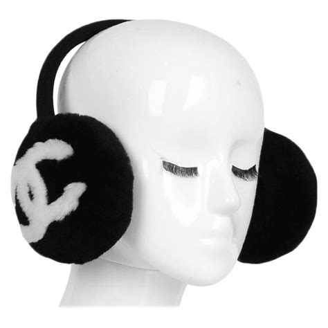 black chanel earmuffs|chanel earmuffs for sale.